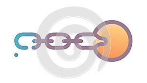 Abstract Loop Chain Link Icon, vector design Generative AI