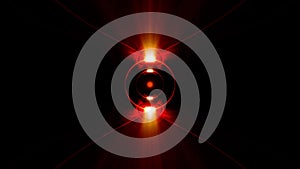 Abstract loop glowing bright red light neon sci-fi futuristic in circle form background. 4k endless seamless loop VJ motion.