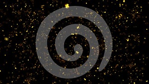 Abstract loop motion shining gold stars particles animation