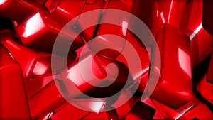 Abstract looping motion background with spinning red bricks