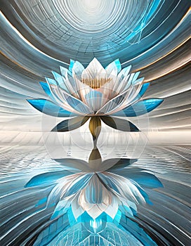 Abstract Lotus flower with graphic backgound