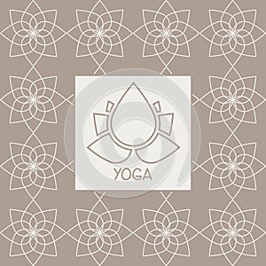 Abstract Lotus Flower Yoga Studio Design Card