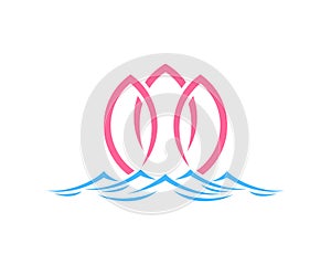 Abstract lotus on the water logo
