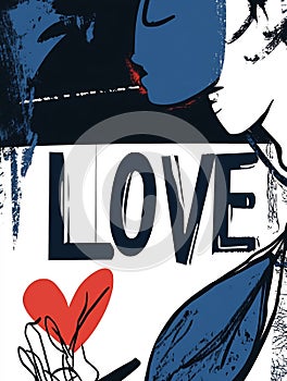 Abstract love figures art photo