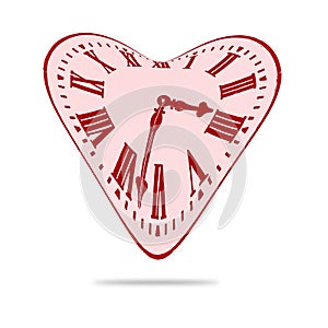 Abstract Love Heart Distorted Time Clock