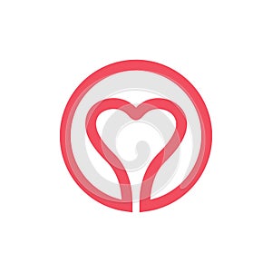 Abstract love logo icon design in line art style