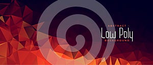 Abstract low poly banner design with triangle shapes