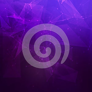 Abstract low poly dark purple bright technology