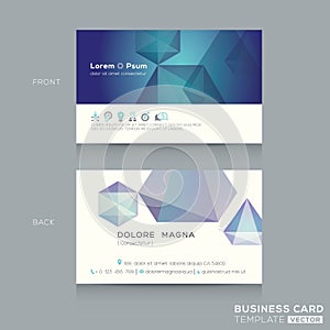 Abstract low poly design business card