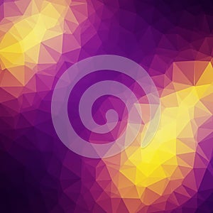 Abstract low-poly geometric pattern featuring shades of purple and yellow.