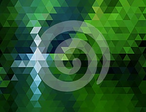 Abstract low poly green bright technology vector background. Connection structure. Vector data science background.