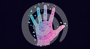 Abstract Low Poly Hand Illustration