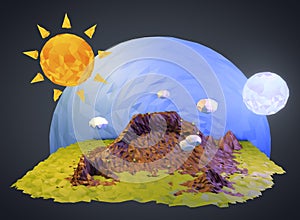 Abstract Low Poly Landscape