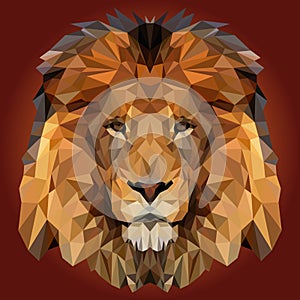 Abstract Low Poly Lion Design