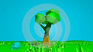 Abstract low poly nature landscape