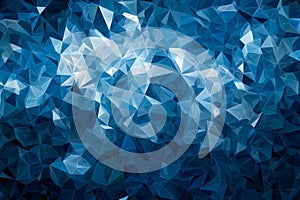 Abstract Low Poly Pattern Composition Featuring Triangles and Low Polygon Background in Blue Tones