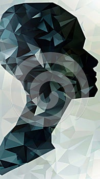 Abstract low poly silhouette of a human head