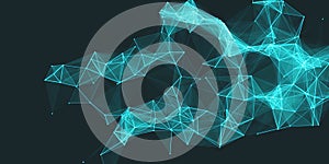 Abstract low poly technology banner design