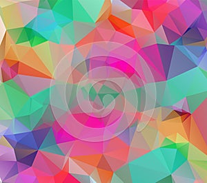 Abstract Low-Poly Triangular Modern Geometric Background. Colorful Polygonal Mosaic Pattern Template. Repeating Routine With