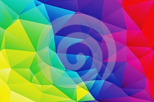Abstract low poly vivid rainbow colors background