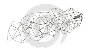 Abstract Low Poly Wireframe Geometric Shape, vector design Generative AI