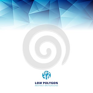 Abstract low polygon light blue color polygonal shape background