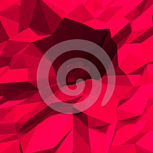 Abstract low polygon red crystalline background
