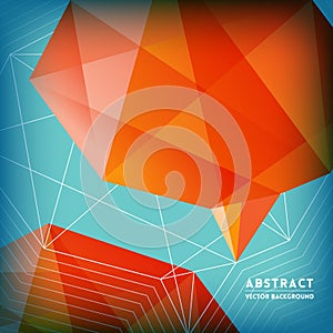 Abstract Low Polygonal Brain Shape Background