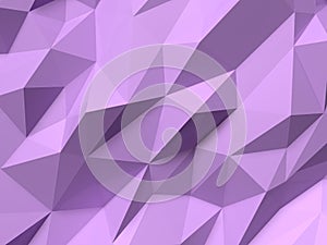 Abstract Lowpoly Background purple. Geometric polygonal background 3D illustration.