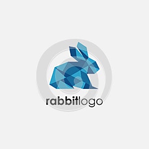 Abstract Lowpoly rabbit logo icon vector template