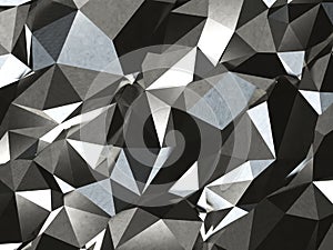 Abstract Lowpoly silver Background. Geometric polygonal background 3D illustration. photo