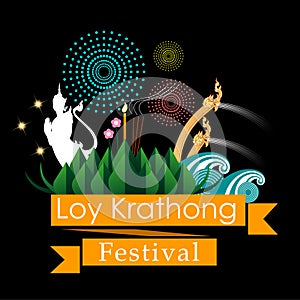 Abstract of Loy-Krathong Festival.