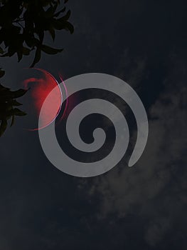 Abstract of the lunar eclipse and dim sky