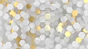 Abstract lux background with white and gold 3d hexagons photo