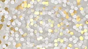 Abstract lux background with white and gold 3d hexagons photo