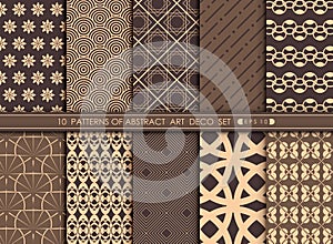 Abstract of luxary art deco pattern set background