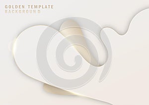 Abstract luxurious stripe golden design template artwork. Wavy line overlapping template of elegant background.