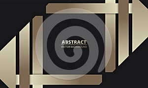 Abstract luxury black background with golden lines. Dark gray and gold royal banner. Futuristic abstract backdrop.