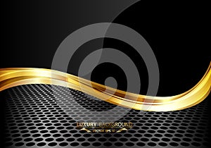 Abstract luxury black gold on metal mesh. photo