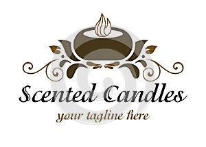 Abstract luxury logo for scented candles. Aromatherapy sign