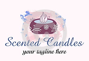 Abstract luxury logo for scented candles. Aromatherapy sign