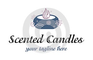 Abstract luxury logo for scented candles. Aromatherapy sign. Spa sign