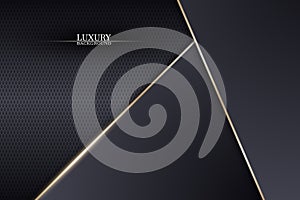 Abstract luxury stripes on dark metallic texture background. Vector