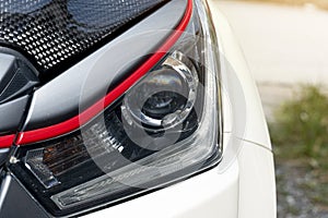 Abstract of luxury or used of headlights of car.