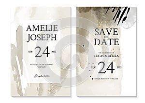 Abstract luxury wedding invitation pastel design , card invitation for birthday greeting and certificate , minimal cover ivory wat