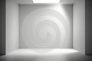 Abstract Luxury white gradient wall and empty studio room background Generative AI