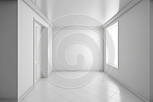 Abstract Luxury white gradient wall and empty studio room background Generative AI