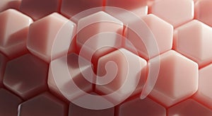 Abstract Macro of Pink Hexagonal Cells with Soft Lighting texture pattern