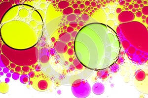 Abstract macro shot of colored drops