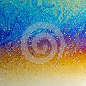 Abstract macro soap bubble film solution background